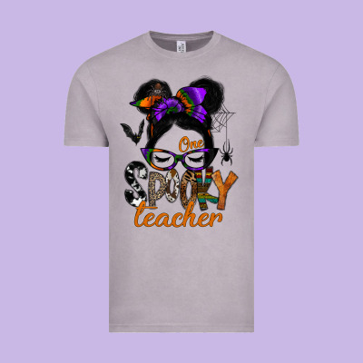 One Spooky Teacher Vintage Tee Designed By Sublimationcraftshop