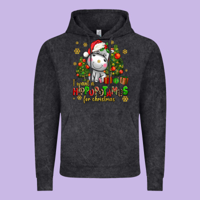 I Want A Hippopotamus For Christmas Vintage Hoodie Designed By Adodesignshop