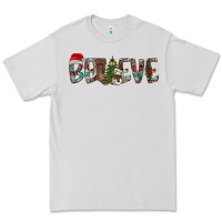 Dove Grey Believe Christmas Premium Tee - CowhideDigitalArt
