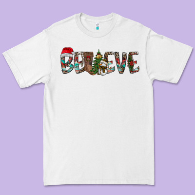 Believe Christmas Premium Tee Designed By Cowhidedigitalart