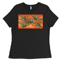 Black dinosaur brontosaurus sippy cup Ladies Tee - Artiststas