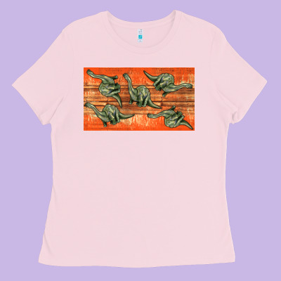 Dinosaur Brontosaurus Sippy Cup Ladies Tee Designed By Artiststas