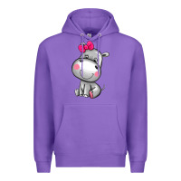 Purple cute hippopotamus Premium Hoodie - AdoDesignShop