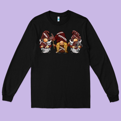 Football Gnomes Long Sleeve Tee Designed By Barkaloodesign