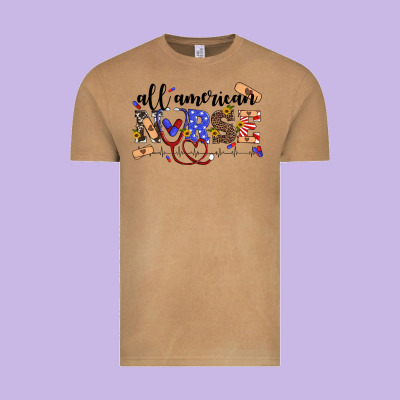 All American Nurse Vintage Tee Designed By Artiststas