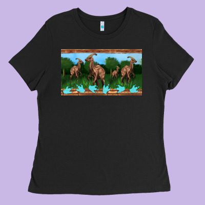 Parasaurolophus Sippy Cup Ladies Tee Designed By Artiststas
