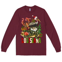 Burgundy Christmas Louisiana Long Sleeve Tee - BarkalooDesign