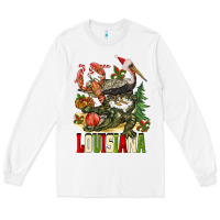 White Christmas Louisiana Long Sleeve Tee - BarkalooDesign