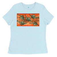 Baby Blue dinosaur brontosaurus sippy cup Ladies Tee - Artiststas