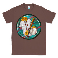 Chestnut baseball with sunflower round earrings Classic Tee - BundleAndBundleShop