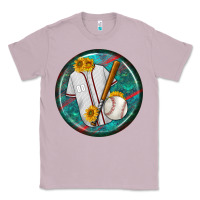 Lilac baseball with sunflower round earrings Classic Tee - BundleAndBundleShop
