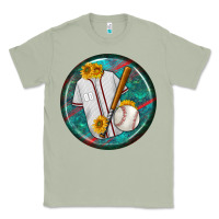 Matcha baseball with sunflower round earrings Classic Tee - BundleAndBundleShop