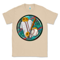 Mushroom baseball with sunflower round earrings Classic Tee - BundleAndBundleShop