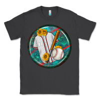 Smoke baseball with sunflower round earrings Classic Tee - BundleAndBundleShop