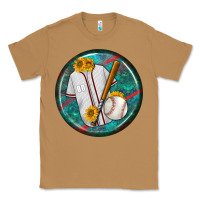 Toasted Coconut baseball with sunflower round earrings Classic Tee - BundleAndBundleShop