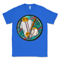 True Royal baseball with sunflower round earrings Classic Tee - BundleAndBundleShop