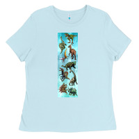 Baby Blue dinosaurs pen wrap Ladies Tee - Artiststas