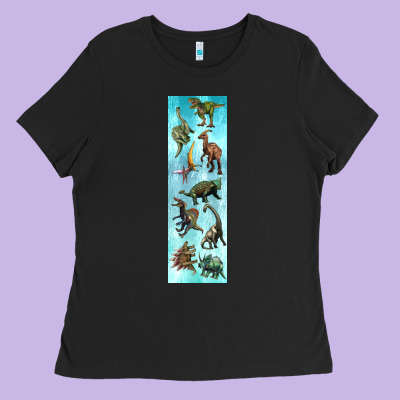 Dinosaurs Pen Wrap Ladies Tee Designed By Artiststas