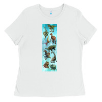 White dinosaurs pen wrap Ladies Tee - Artiststas