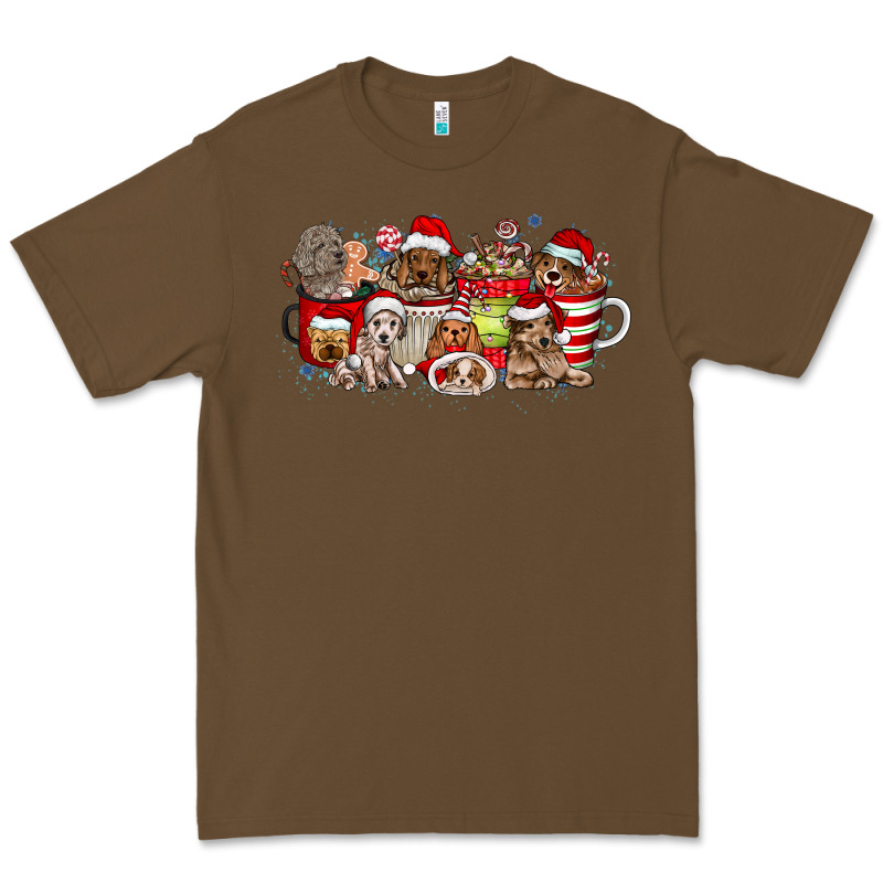 Christmas Dog Coffee Premium Tee by CowhideDigitalArt | Teevron