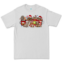 Dove Grey Christmas Dog Coffee Premium Tee - CowhideDigitalArt