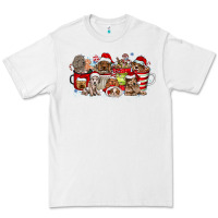 White Christmas Dog Coffee Premium Tee - CowhideDigitalArt
