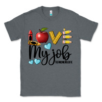 Charcoal Heather love my job teacher life Classic Tee - BarkalooDesign