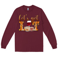 Burgundy let's get lit candles Long Sleeve Tee - BarkalooDesign