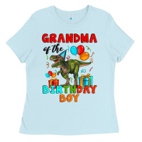 Baby Blue grandma of the birthday boy t rex Ladies Tee - Artiststas