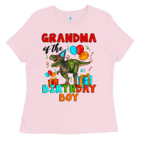 Bubblegum Pink grandma of the birthday boy t rex Ladies Tee - Artiststas