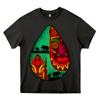 Asphalt african masks teardrop  3 Heavy Core Tee - BundleAndBundleShop
