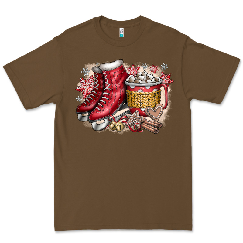 Christmas Ice Skating Premium Tee by CowhideDigitalArt | Teevron