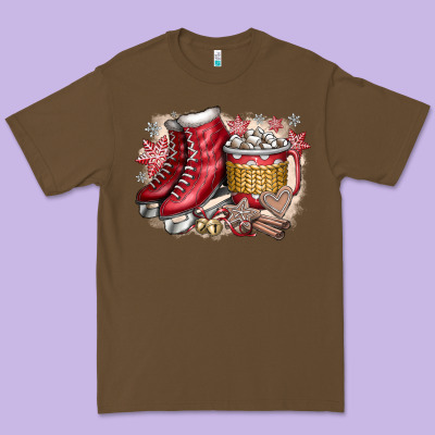 Christmas Ice Skating Premium Tee Designed By Cowhidedigitalart