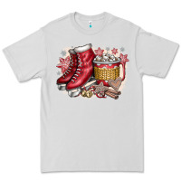Dove Grey Christmas Ice Skating Premium Tee - CowhideDigitalArt