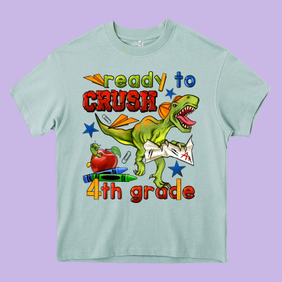 Ready To Crush 4th Grade Heavy Core Tee Designed By Bundleandbundleshop
