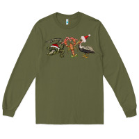 Army Green Christmas alligator pelican crawfish Long Sleeve Tee - BarkalooDesign