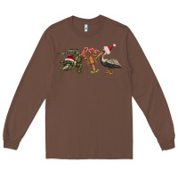 Chestnut Christmas alligator pelican crawfish Long Sleeve Tee - BarkalooDesign