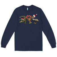 Navy Christmas alligator pelican crawfish Long Sleeve Tee - BarkalooDesign