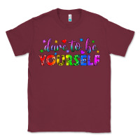 Burgundy Western Dare To Be Yourself LGBTQ Classic Tee - BundleAndBundleShop