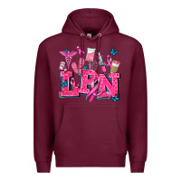Burgundy lpn cancer  nurse with Premium Hoodie - AdoDesignShop