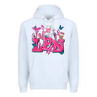 White lpn cancer  nurse with Premium Hoodie - AdoDesignShop