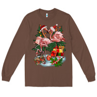 Chestnut Christmas flamingo Long Sleeve Tee - BarkalooDesign
