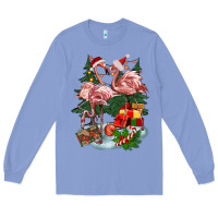 Colony Blue Christmas flamingo Long Sleeve Tee - BarkalooDesign