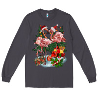 Smoke Christmas flamingo Long Sleeve Tee - BarkalooDesign
