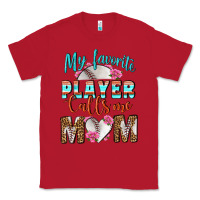 Red My Favorite Player Calls Me Mom Classic Tee - BundleAndBundleShop