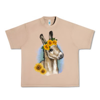 Burro Sunflower Baby Donkey Urban Heavy Tee - RanaPortraitStore