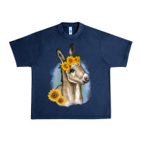 Navy Sunflower Baby Donkey Urban Heavy Tee - RanaPortraitStore