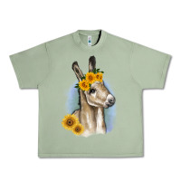Oil Green Sunflower Baby Donkey Urban Heavy Tee - RanaPortraitStore
