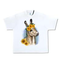 White Sunflower Baby Donkey Urban Heavy Tee - RanaPortraitStore