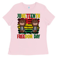 Bubblegum Pink juneteenth freedom day Ladies Tee - Artiststas